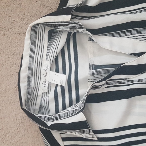Urban Behavior Black and White Striped Button Up Blouse - Picture 2 of 6